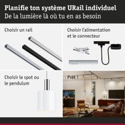 Système de rail URail modulaire en aluminium noir et blanc pour éclairage LED flexible