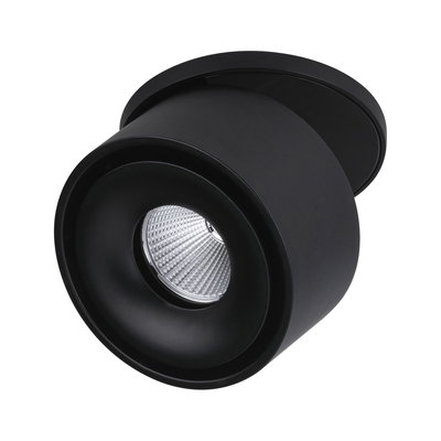 Black metal LED ceiling spotlight with round design for modern indoor lighting