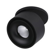 Schwarzer LED-Deckenstrahler aus Metall mit rundem Design für moderne Innenbeleuchtung