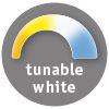 Icon showing tunable white light with yellow to blue gradient for smart lighting.
