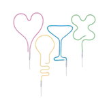 Lumières LED néon colorées en forme de cœur, ampoule, cocktail et papillon pour décoration