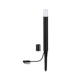 Lanterne de jardin LED noire avec diffuseur blanc et piquet en plastique pour éclairage extérieur