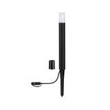 Black LED garden light with white diffuser and plastic ground spike for outdoor lighting