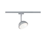 Moderner silberner LED-Spot aus Metall mit schwenkbarem Kopf für flexible Beleuchtung