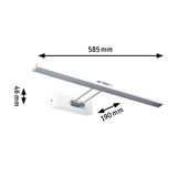 Weiße LED-Bilderleuchte aus Metall mit verstellbarem Arm und Maßen 585x190x46 mm für Wandmontage