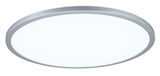 Rundes LED-Deckenlicht mit silbernem Aluminiumrahmen und weißem Diffusor für moderne Raumbeleuchtung