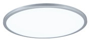 Rundes LED-Deckenlicht mit silbernem Aluminiumrahmen und weißem Diffusor für moderne Raumbeleuchtung