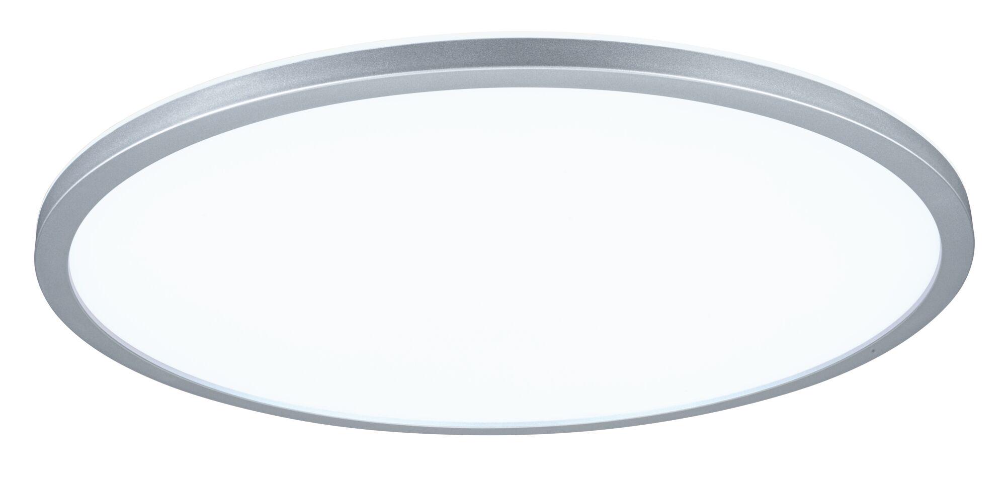 Rundes LED-Deckenlicht mit silbernem Aluminiumrahmen und weißem Diffusor für moderne Raumbeleuchtung