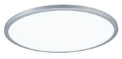 Rundes LED-Deckenlicht mit silbernem Aluminiumrahmen und weißem Diffusor für moderne Raumbeleuchtung