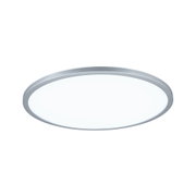 Rundes LED-Deckenlicht mit silbernem Aluminiumrahmen und weißem Diffusor für moderne Raumbeleuchtung