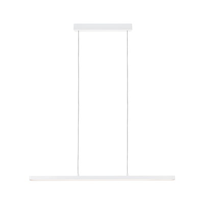 Minimalistische weiße LED-Pendelleuchte aus Metall mit schlankem Design für moderne Innenräume