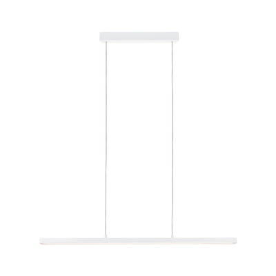 Minimalistische weiße LED-Pendelleuchte aus Metall mit schlankem Design für moderne Innenräume
