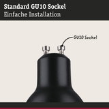 Schwarze GU10 Fassung aus Metall mit einfacher Installation für LED Lampen und Leuchten