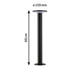 Black metal support 60 cm high with 159 mm diameter for lighting fixture mounting