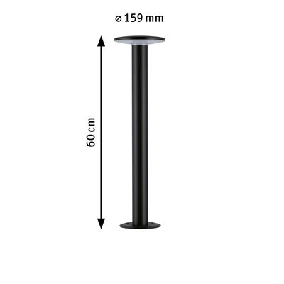 Black metal support 60 cm high with 159 mm diameter for lighting fixture mounting