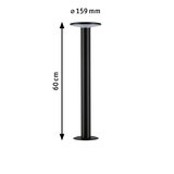 Black metal support 60 cm high with 159 mm diameter for lighting fixture mounting