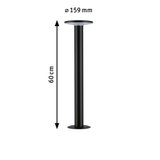 Zwarte metalen steun van 60 cm hoog met 159 mm diameter voor bevestiging van verlichting