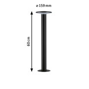 Schwarze Metallstütze mit 60 cm Höhe und 159 mm Durchmesser für Beleuchtungsbefestigung