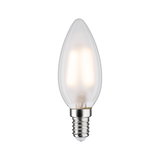 Frosted white LED candle bulb with E14 base made of glass for energy-efficient lighting