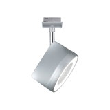 Moderner LED-Spot in Silber mit rundem Leuchtfeld für Schienensysteme, energiesparende Beleuchtung