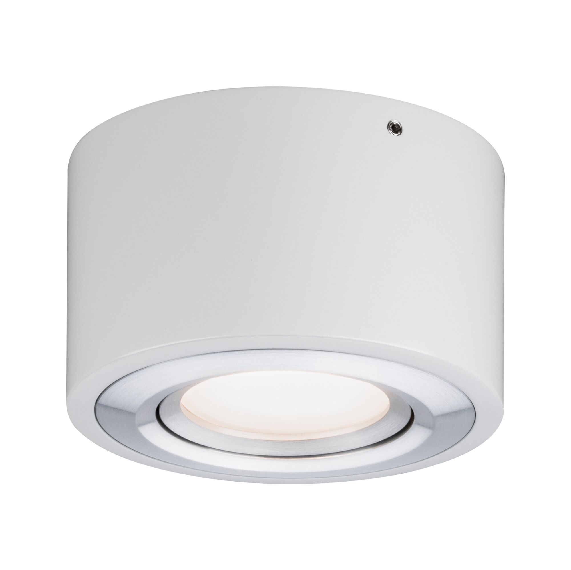 Okrągła biała lampa sufitowa z metalu z oświetleniem LED do nowoczesnych wnętrz