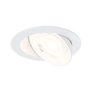Weißer Einbaustrahler aus Metall mit schwenkbarem LED-Spot für flexible Raumbeleuchtung