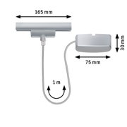 Silver aluminum light bar 165 mm long with 1 m cable for flexible lighting solutions and installation