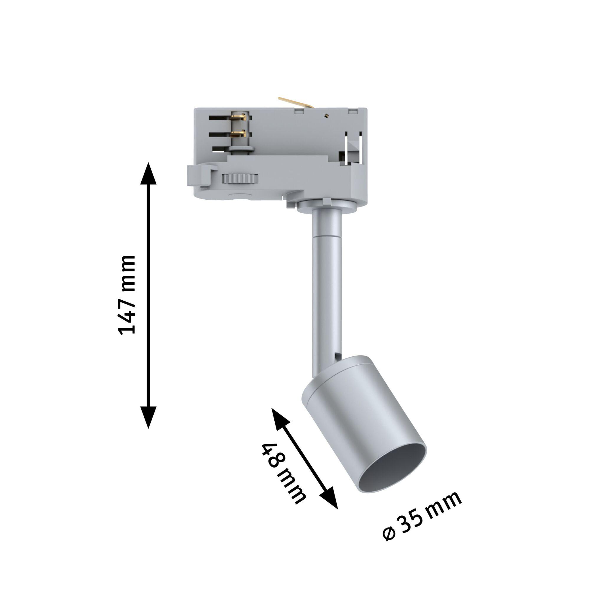 Grey metal LED spotlight 147 mm high with 35 mm diameter for modern lighting solutions
