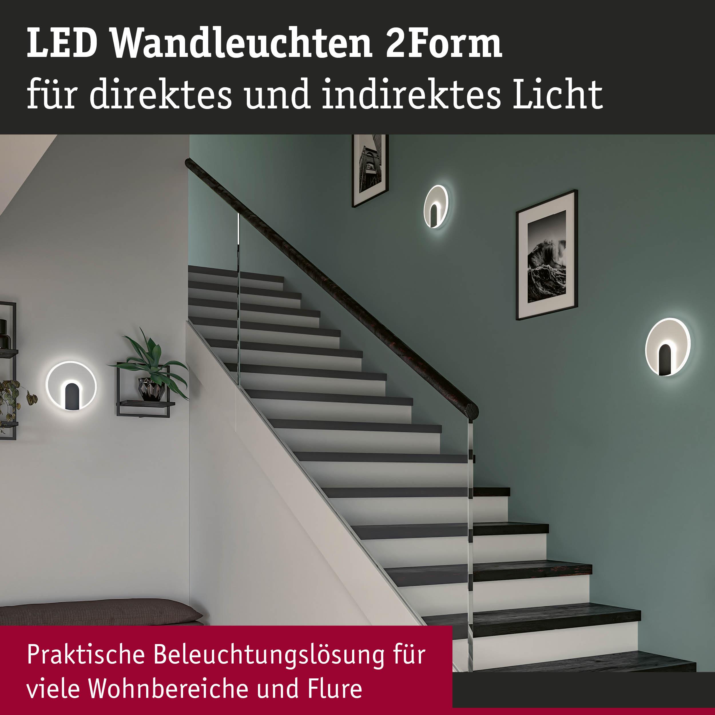 Moderne LED Wandleuchten 2Form in Weiß mit direktem und indirektem Licht für Flur und Wohnbereiche