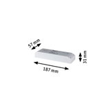 Hvid plastikhus med målene 187x57x31 mm til LED-driver belysningskomponent
