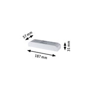 Boîtier en plastique blanc de 187x57x31 mm pour pilote LED avec dimensions techniques