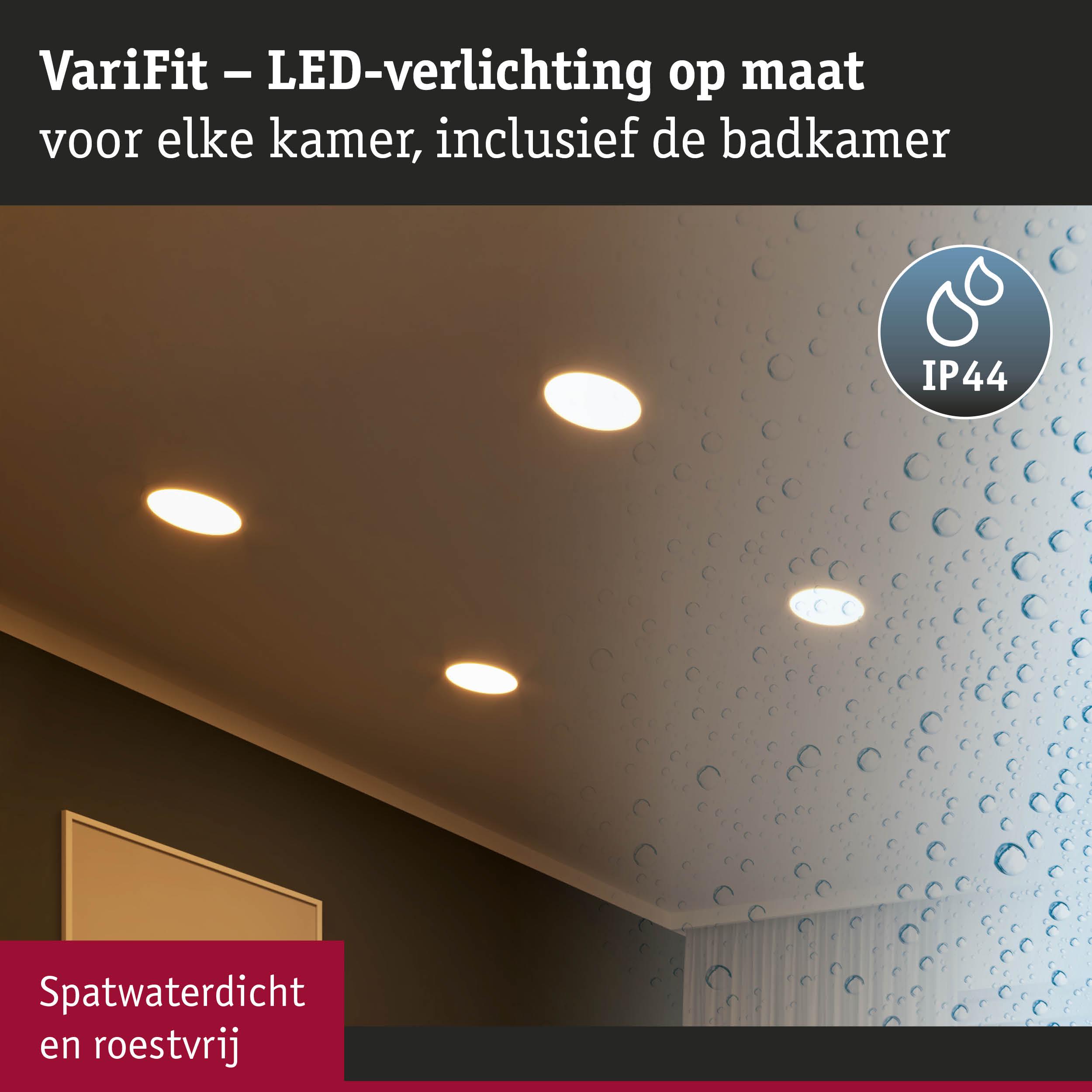 VariFit LED inbouwspots met IP44, spatwaterdicht en roestvrij voor badkamerverlichting