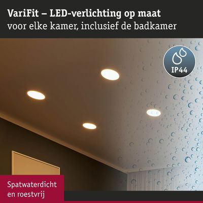 VariFit LED inbouwspots met IP44, spatwaterdicht en roestvrij voor badkamerverlichting