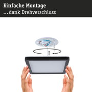 Schwarze LED-Deckenleuchte mit einfachem Drehverschluss zur schnellen Montage und Installation