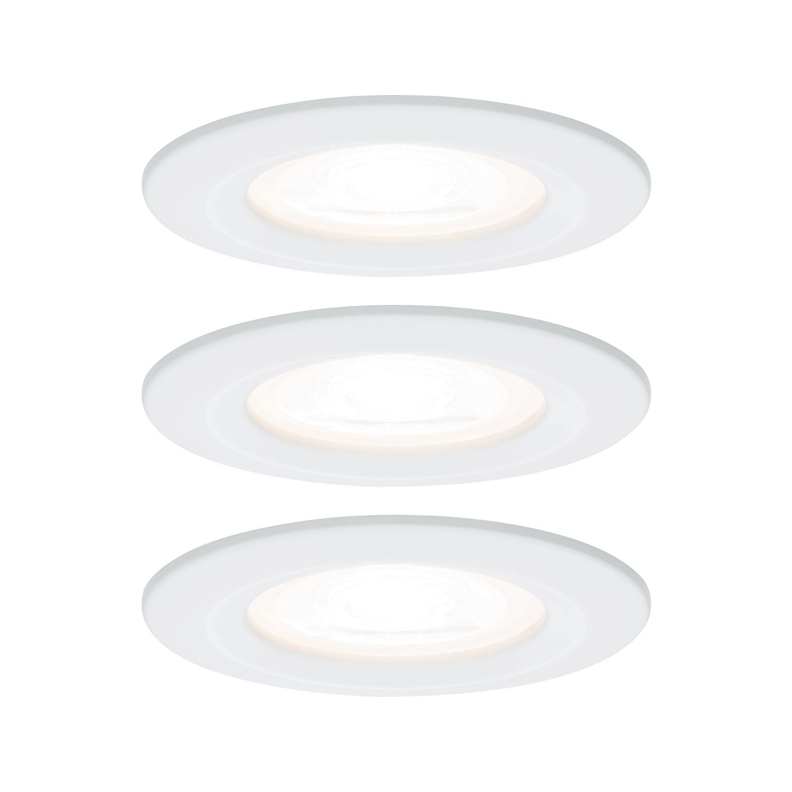 LED Recessed luminaire 3-Step-Dim Nova Basic Set Rigid IP44 round 78mm GU10 3x6,5W 3x460lm 230V dimmable 2700K Matt white