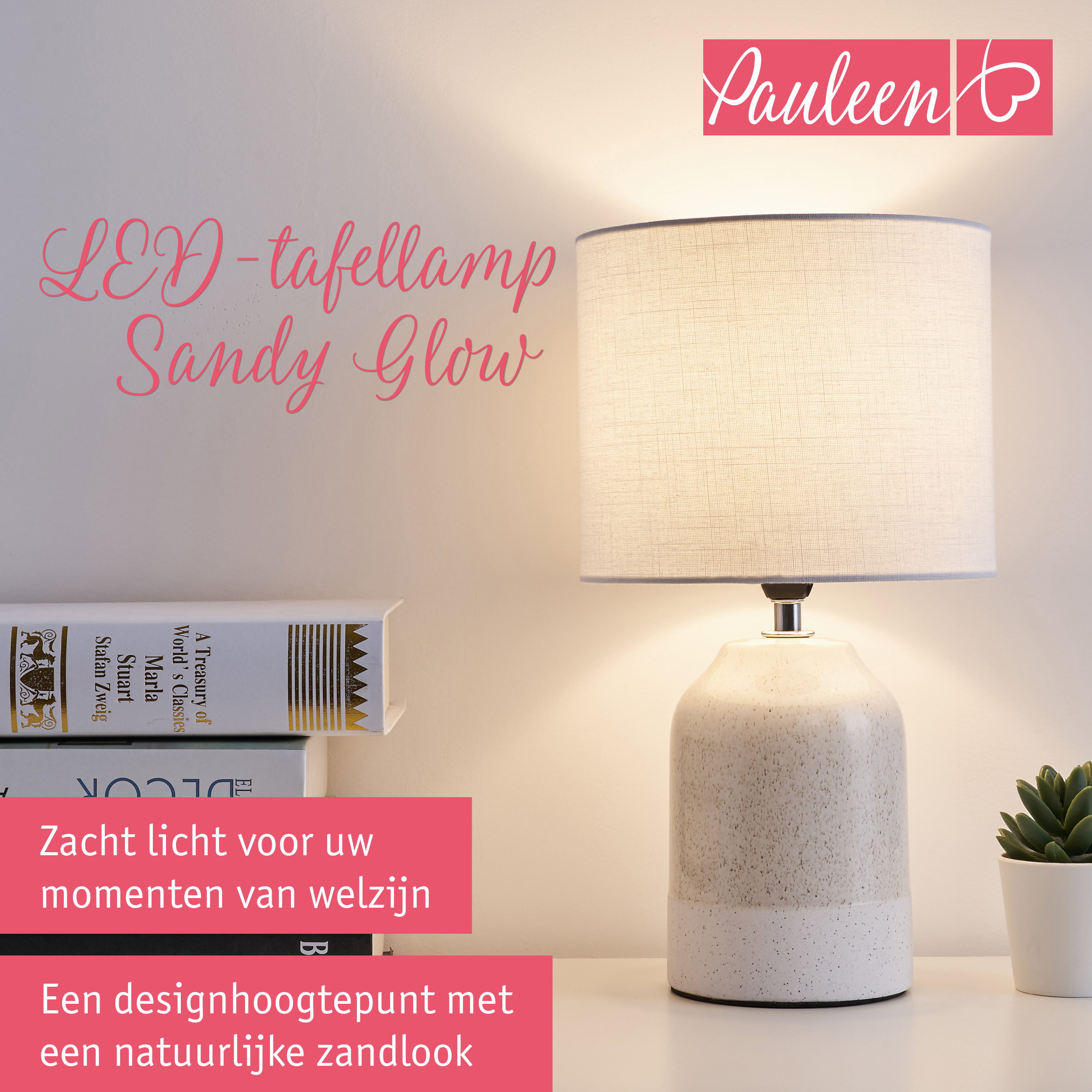 Paulmann Pauleen LED-tafellamp Sandy Glow E14 max. 20W Beige/Wit