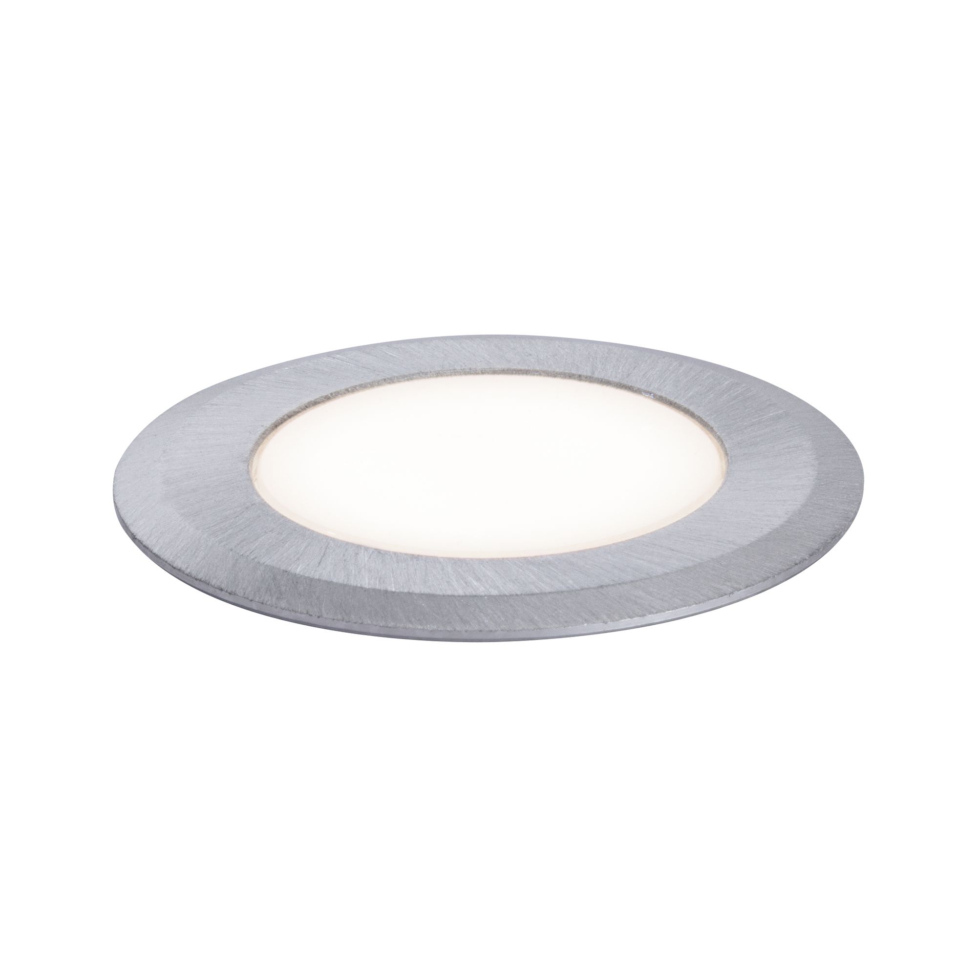 House LED Recessed floor light Warm white IP67 round 50mm 3000K 2W 60lm 230V 120° Semi-crown gold Stainless steel/Plastic Round LED recessed light with brushed silver aluminium frame for modern interior lighting solutions