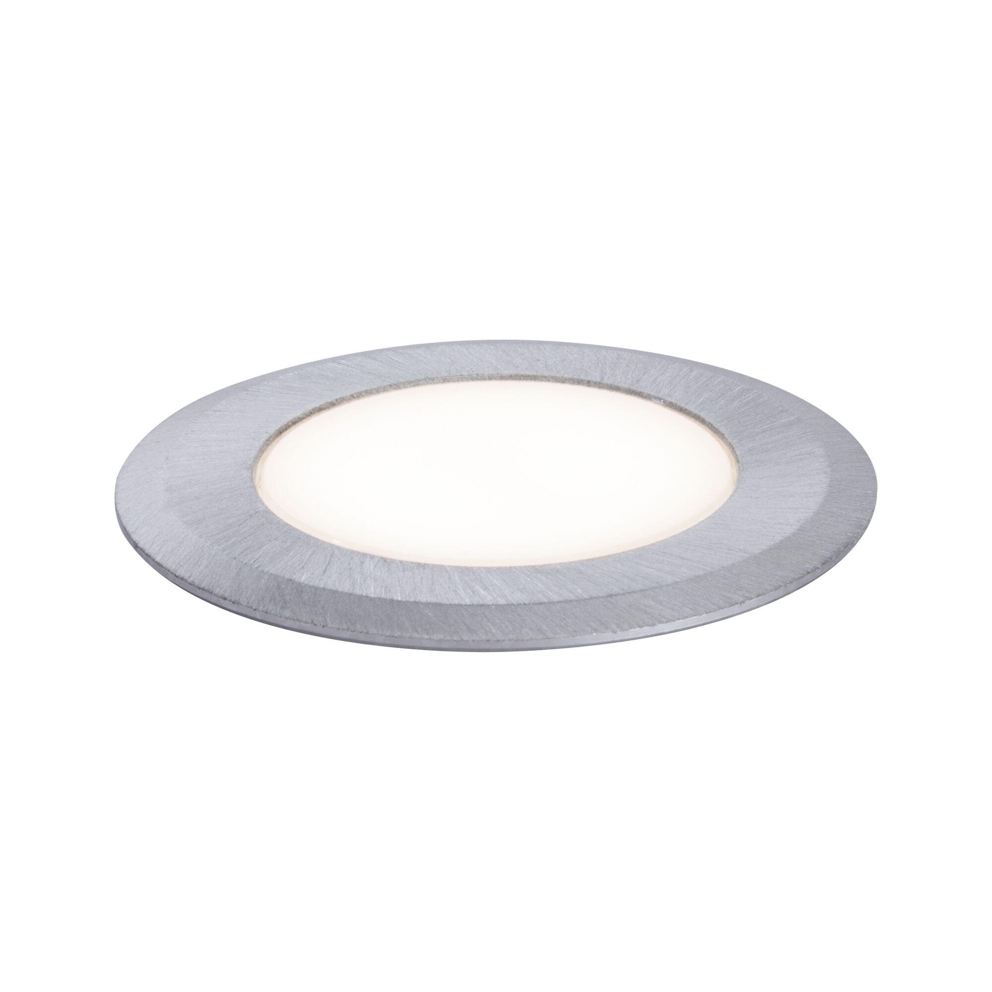 House LED Recessed floor light Warm white IP67 round 50mm 3000K 2W 60lm 230V 120° Semi-crown gold Stainless steel/Plastic Round LED recessed light in brushed silver aluminium with warm white illumination