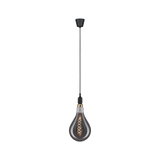 Moderne Pendelleuchte mit schwarzem Kabel und rauchgrauer Glühbirne für stilvolle Raumbeleuchtung