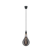 Moderne Pendelleuchte mit schwarzem Kabel und rauchgrauer Glühbirne für stilvolle Raumbeleuchtung
