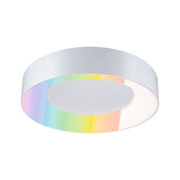 Rundes weißes LED-Deckenlicht mit RGB-Farbwechselring aus Kunststoff für moderne Raumbeleuchtung