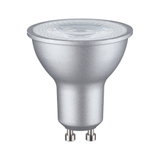 Sølvfarvet LED-reflektorlampe med GU10-fatning i aluminium til energieeffektiv belysning