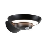 Applique murale LED noire en métal avec détecteur de mouvement et lumière blanc chaud pour extérieur