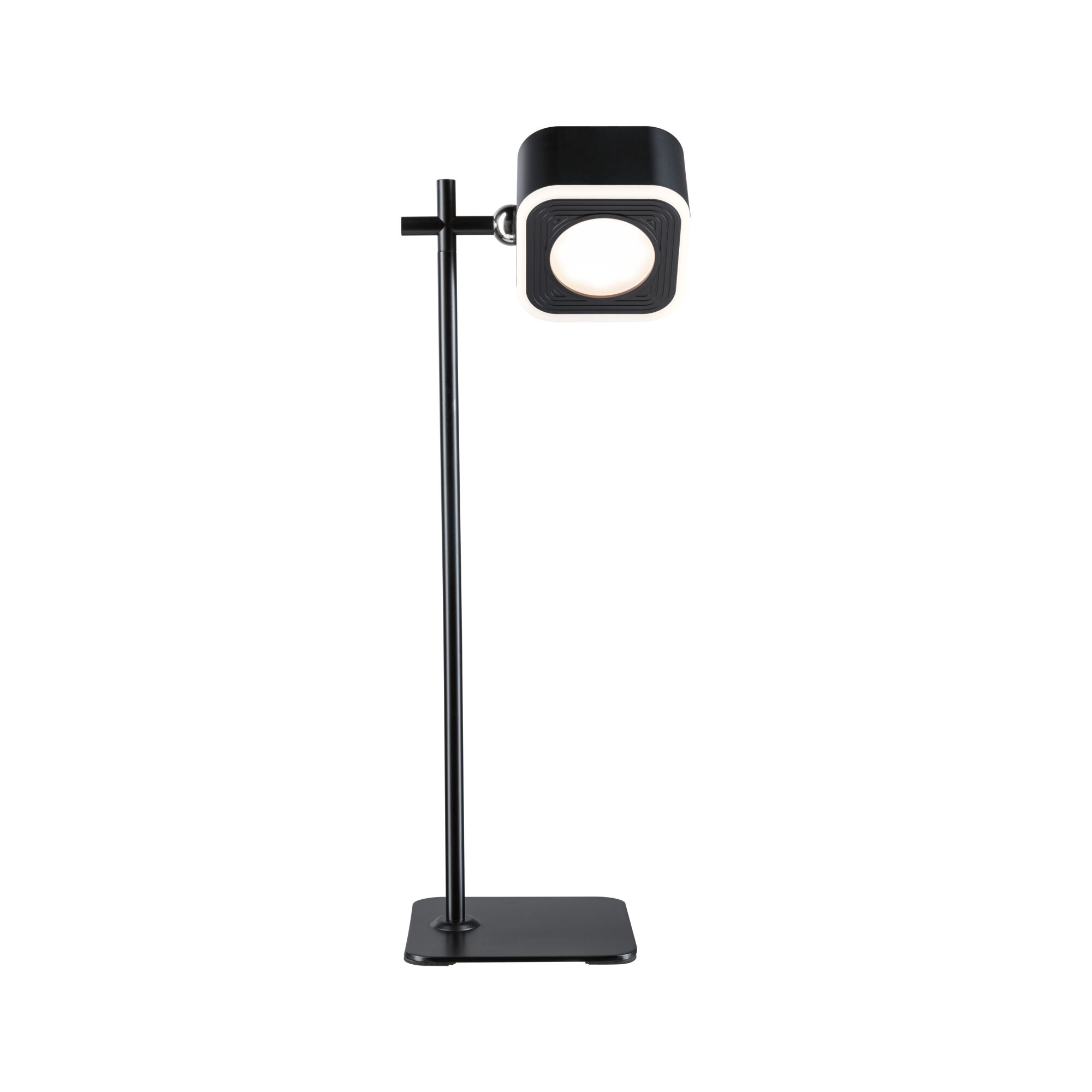 Luminaires à poser mobiles Varia White Switch 160lm / 40lm 1,6W / 0,4W Noir Lampe de bureau LED noire avec tête carrée et base métallique pour un éclairage moderne