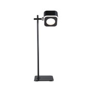 Black LED desk lamp with square light head and metal base for modern lighting design