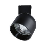 Spot LED noir en métal de forme ronde pour éclairage intérieur moderne et lumière d'accent