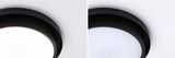 Black round LED ceiling light with white diffuser for modern room lighting