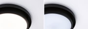 Schwarze runde LED-Deckenleuchte mit weißem Diffusor für modernes Raumlicht