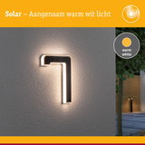 Zonne-energie LED wandlamp zwart met warm wit licht voor buitengebruik