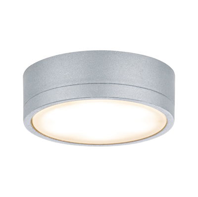 Plafonnier rond en aluminium argenté avec LED blanc chaud pour éclairage intérieur moderne